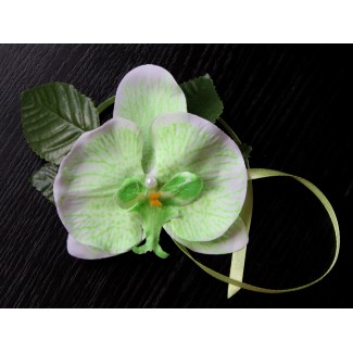 Браслет Гавайский Орхидея зелёно-белая
