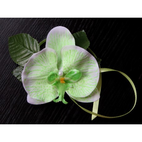 Браслет Гавайский Орхидея зелёно-белая