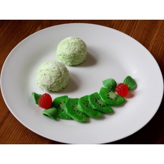 Муляж Мороженое Фисташковое 2шарика+декор